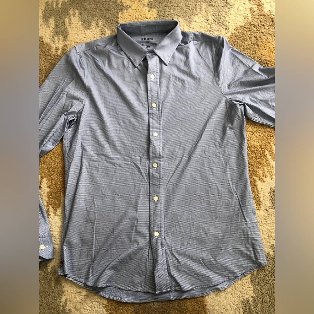 RHONE Commuter Tech Stretch Button Down Shirt Blu… - image 2